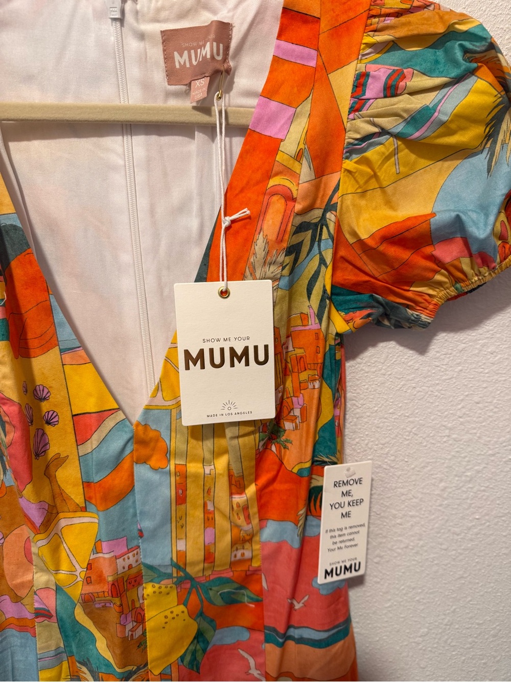 Show Me Your MuMu Coral, Yellow & Green Tropical Patchwork Maxi Dress - Picture 5 of 6